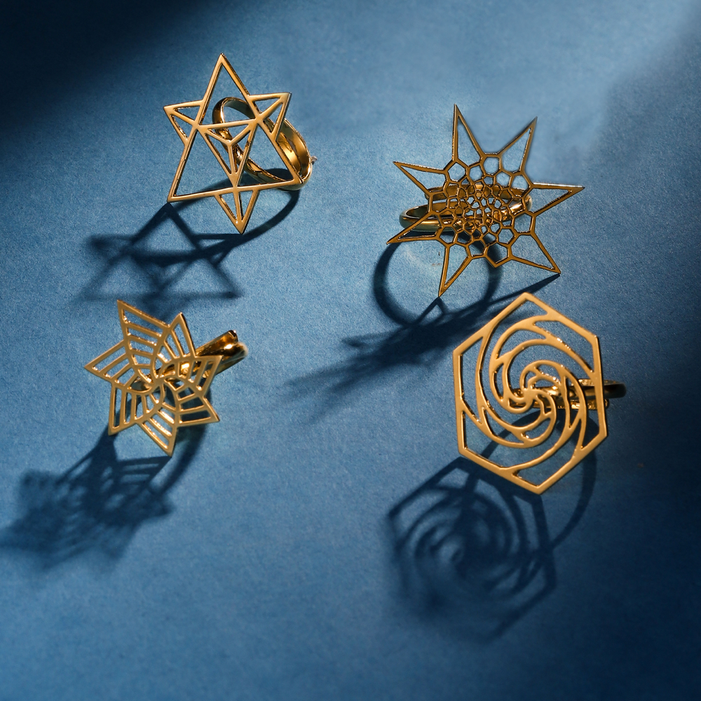 Geometric Goddess Gold-plated Ring