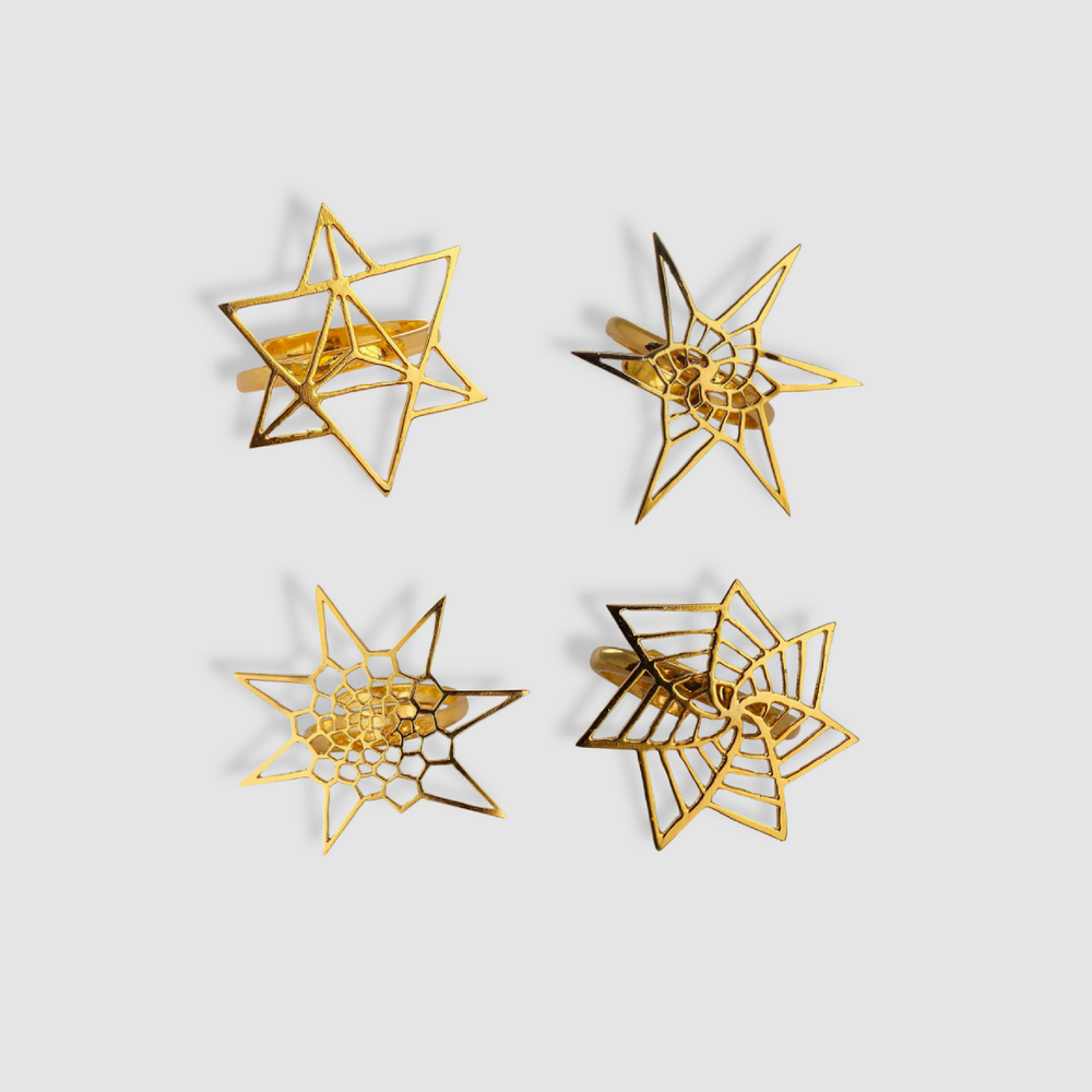 Geometric Goddess Gold-plated Ring