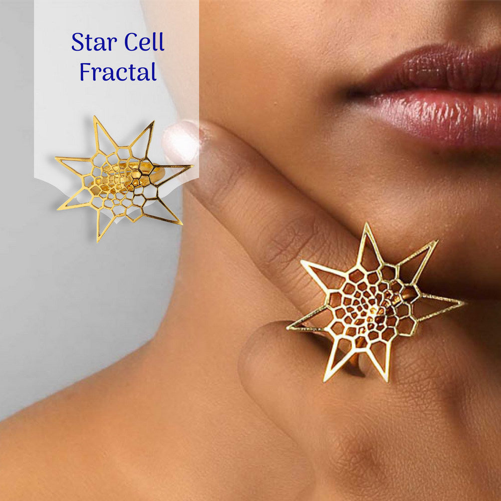 Geometric Goddess Gold-plated Ring