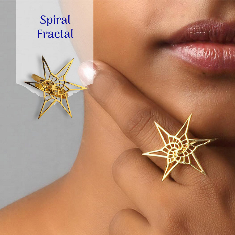 Geometric Goddess Gold-plated Ring