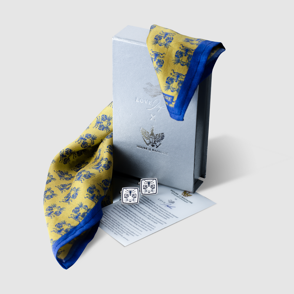 Tiger Cufflinks &amp; Pocket Square