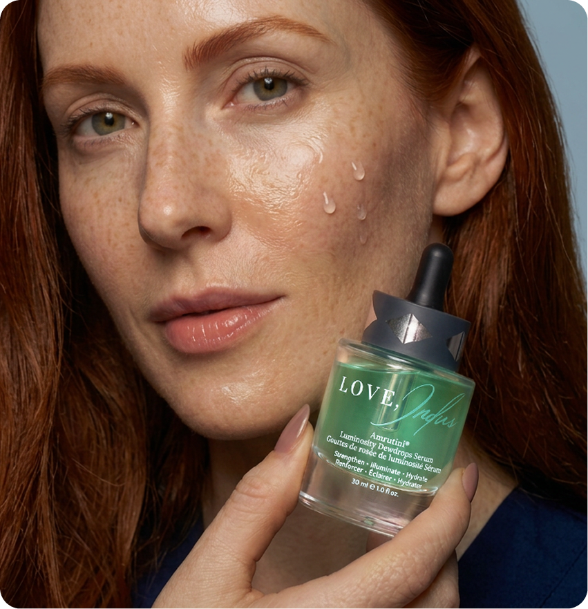 Luminous skin with Amrutini Luminosity Dewdrops Serum